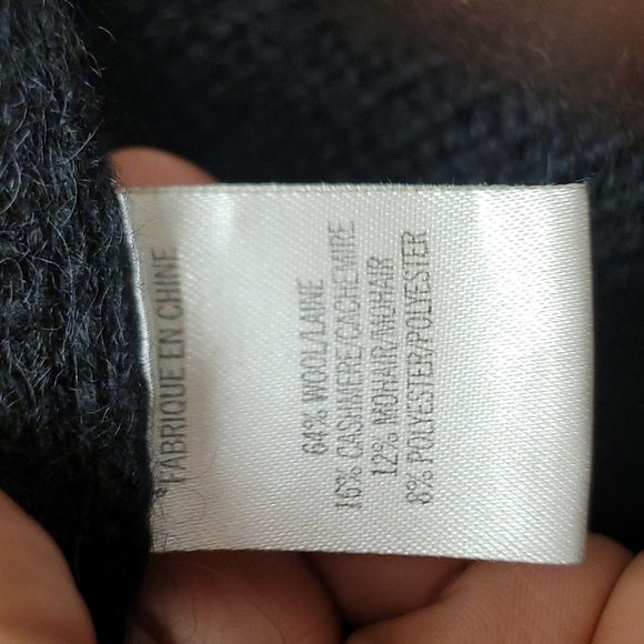 Theory Mirna Warmth Wool Cashmere Black Turtleneck Sweater Dress Tunic S… - Picture 12 of 16